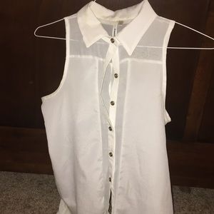 Button up collared tank